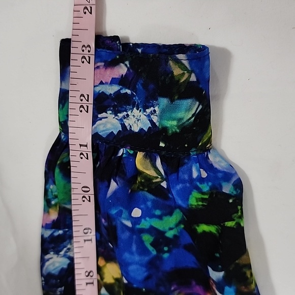 MILLY Silk Jewel-Print Tie-Neck Blouse  blue multicolor Size 4‎ Small - Picture 15 of 15